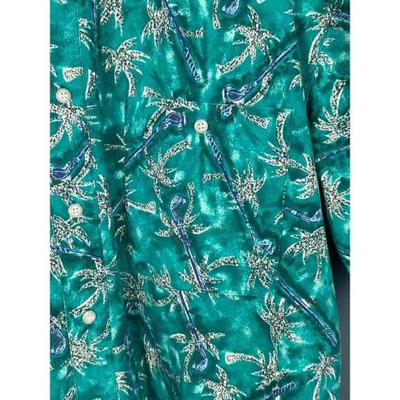 BUGLE BOY COMPANY Hawaiian Sz. L Men's Short Sleeve Shirt - Picture 8 of 10